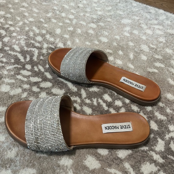 Steve Madden Rhinestone Slide Sandals - Picture 3 of 5